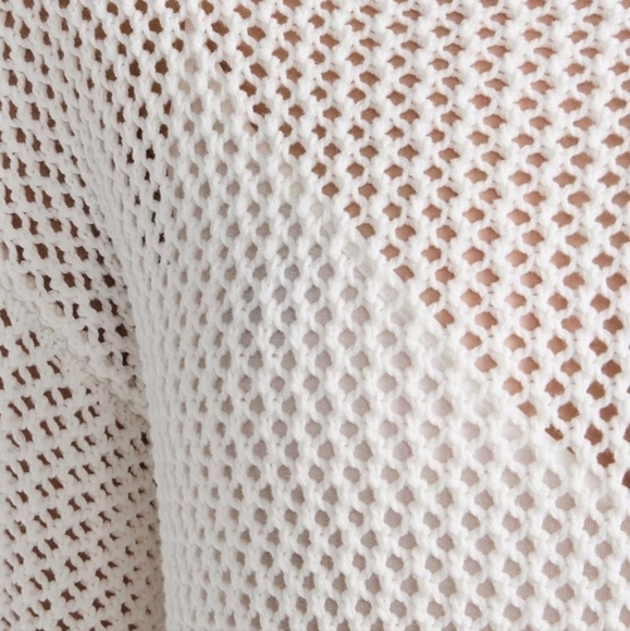 New Young Fabulous & Broke Santorini Crochet Ivory Bone Maxi Dress/Cover-Up XS - Picture 5 of 16